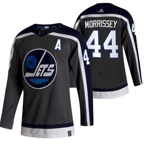 Men Winnipeg Jets #44 Morrissey Black NHL 2021 Reverse Retro jersey